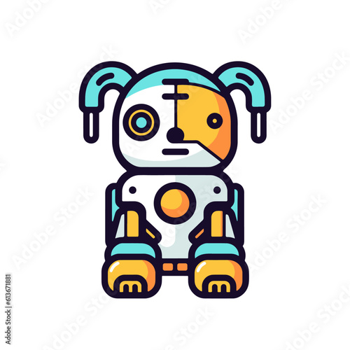 Robot dog, toy, vector illustration.