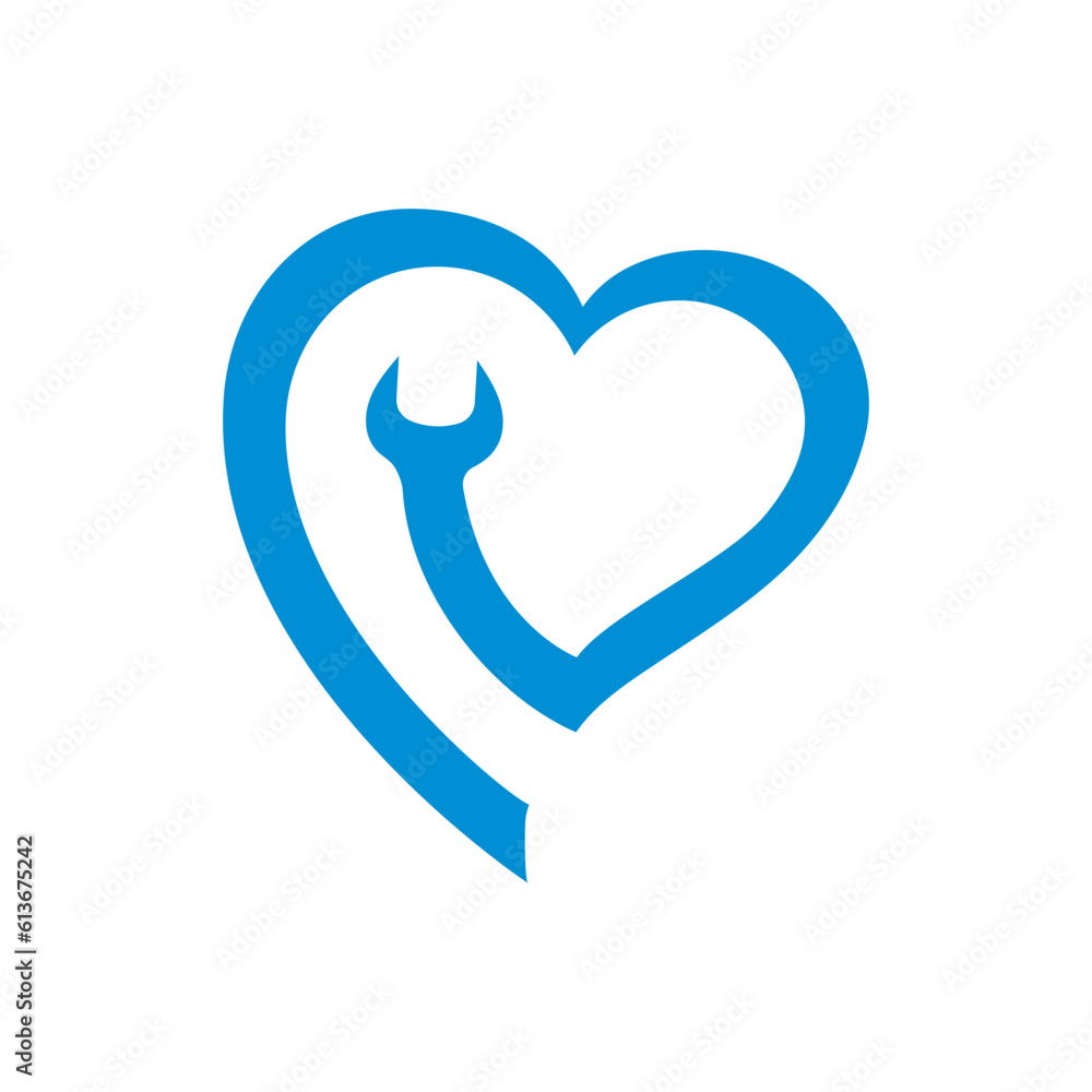 sign of love technician logo vector icon illustration sign of love technician logo vector icon illustration