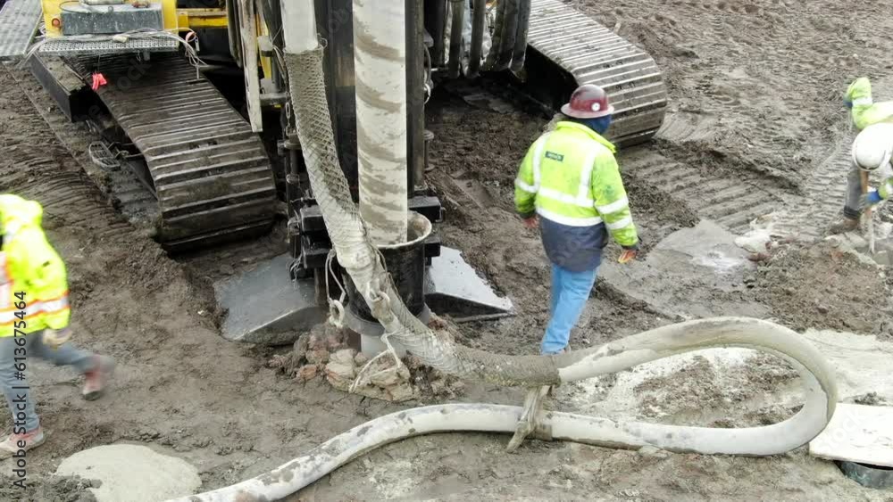 Aerial Close Up View of a Construction Drill Aerial Close Up View of a Construction Drill