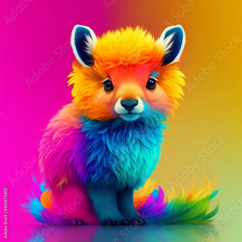 Foto Cute colorful cats with creative abstract elements