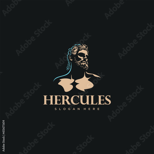 Hercules Heracles , Muscular Myth Greek Warrior Logo design photo