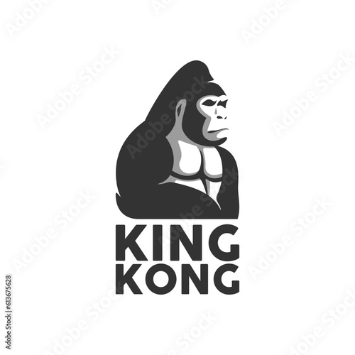 Kingkong or gorilla logo on white background