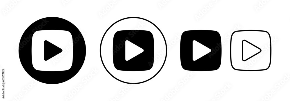 Play Icon vector for web and mobile app. Play button sign and symbol Play Icon vector for web and mobile app. Play button sign and symbol