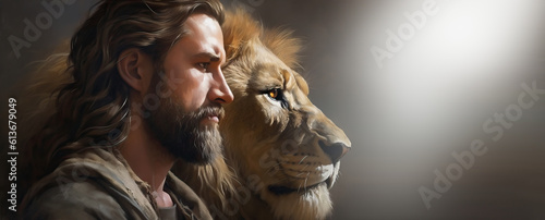 Jesus and the Lion Portraying Transcendent Power.