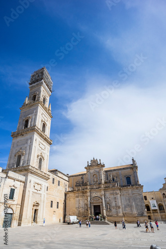 Piazza del Duomo Lecce, one of the most beautiful cities of Salento, Baroque decorations on the shiny Leccese marble.