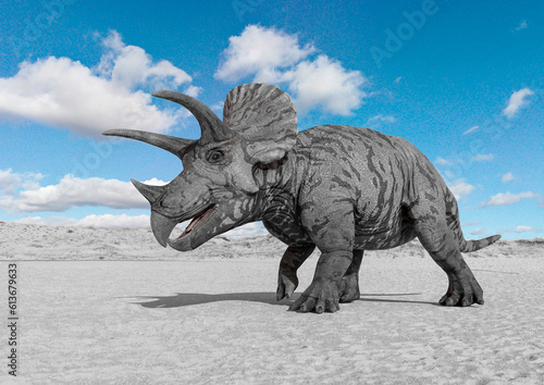 triceratops is walking