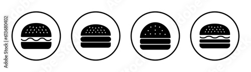 Burger icon set illustration. burger sign and symbol. hamburger