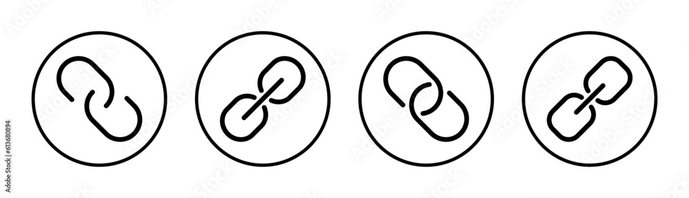 Link icon set illustration. Hyperlink chain sign and symbol
