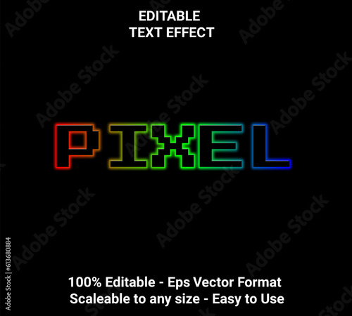 pixel glow rgb gaming text effect, editable text effect