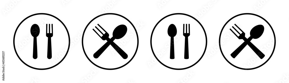 spoon and fork icon set illustration. spoon, fork and knife icon vector. restaurant sign and symbol spoon and fork icon set illustration. spoon, fork and knife icon vector. restaurant sign and symbol