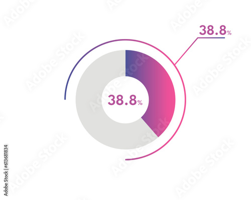 38.8 Percentage circle diagrams Infographics vector, circle diagram business illustration, Designing the 38.8% Segment in the Pie Chart.