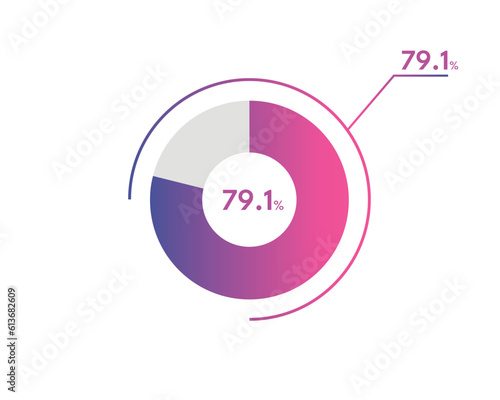 79.1 Percentage circle diagrams Infographics vector, circle diagram business illustration, Designing the 79.1% Segment in the Pie Chart.