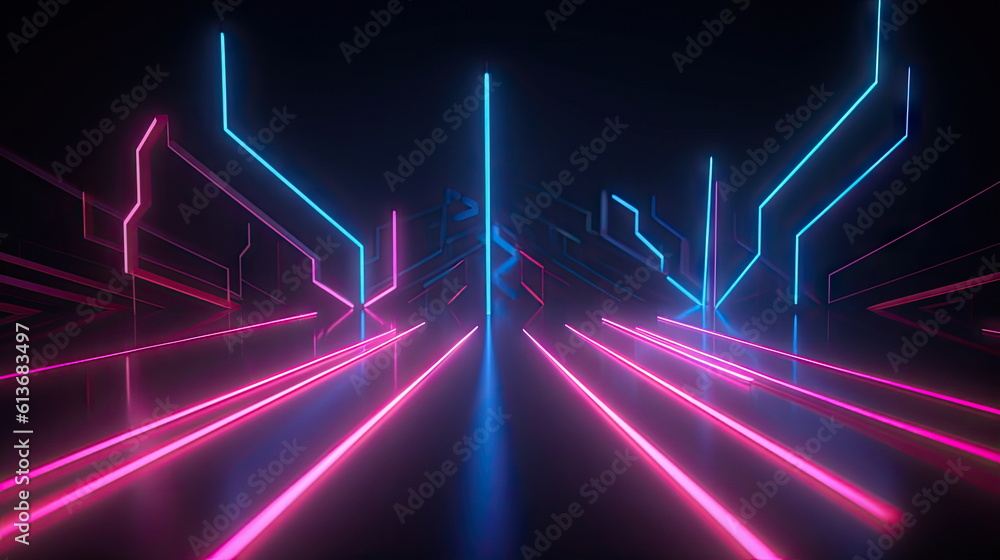 colorful neon wavy ribbons, spectrum light colorful neon wavy ribbons, spectrum light