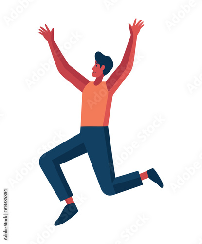young man jumping for joy