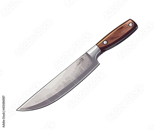 knife with wooden handle icon