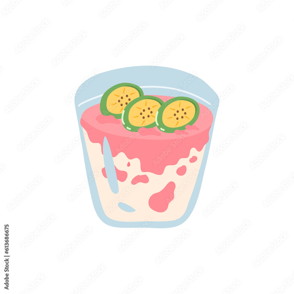 es pisang ijo or green banana ice traditional dessert es pisang ijo or green banana ice traditional dessert
