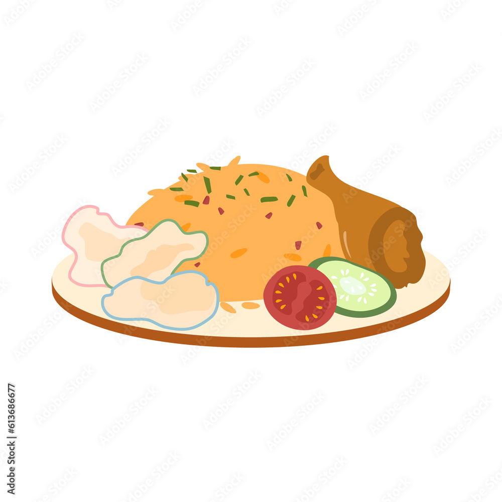 fried rice with fried chicken indonesian food fried rice with fried chicken indonesian food