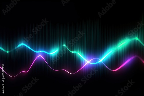 abstract futuristic background with gold PINK blue glowing neon moving high speed wave lines and bokeh lights. Data transfer concept Fantastic wallpaper, Ai Generative