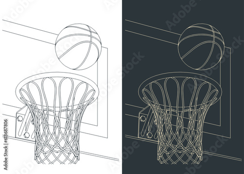 Basketball hoop and ball