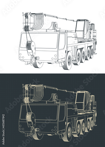 Mobile crane drawings