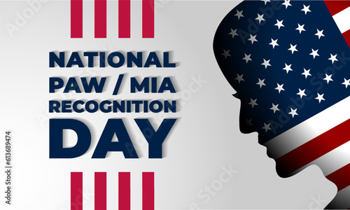 National POW MIA Recognition Day September 15 Background Vector Illustration