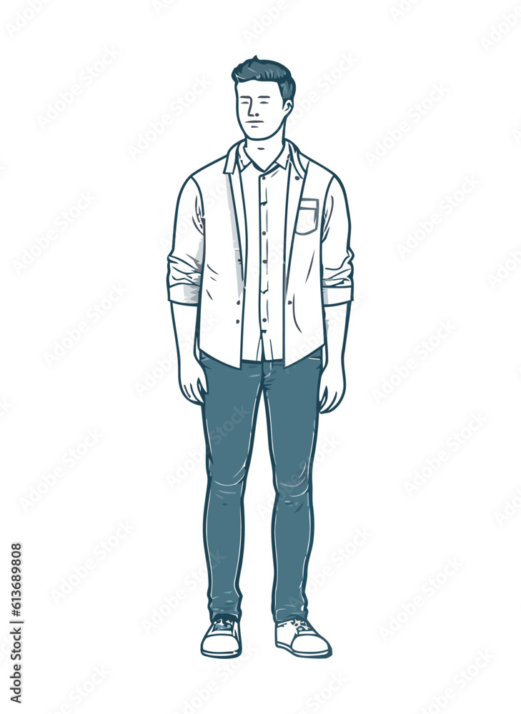 Modern businessman standing in casual clothing success Modern businessman standing in casual clothing success