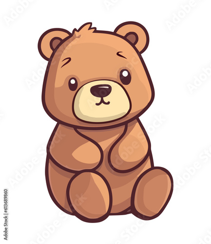 Cute teddy bear sitting smiling