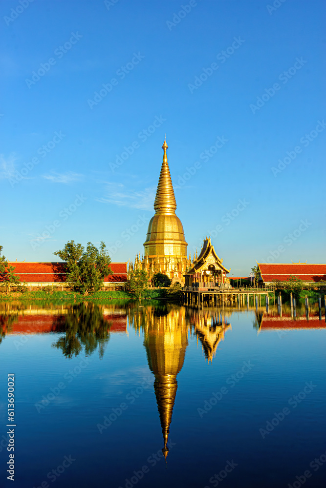 The pagoda is named Phra Mahathat Chedi Si Wiang Chai located in Li District, Lamphun Province, Thailand.