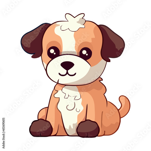 Cute terrier puppy sitting  tail wagging happily