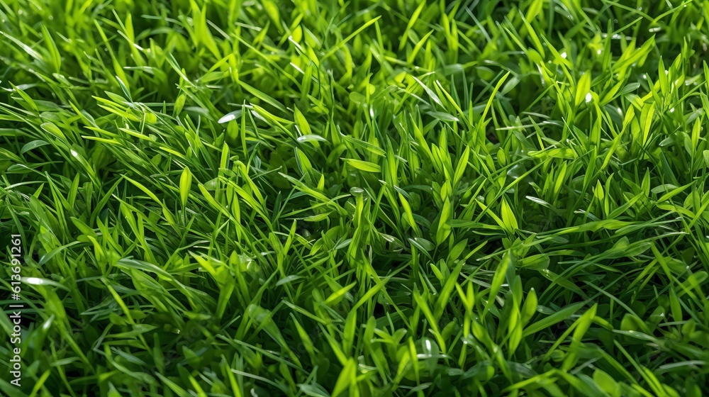 Lush green grass. Summer. Generative AI Lush green grass. Summer. Generative AI