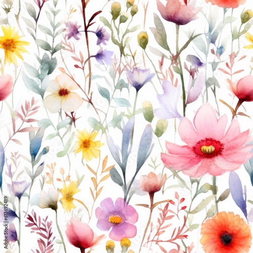 seamless watercolor floral background