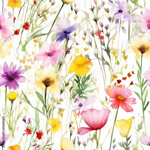 seamless watercolor floral background