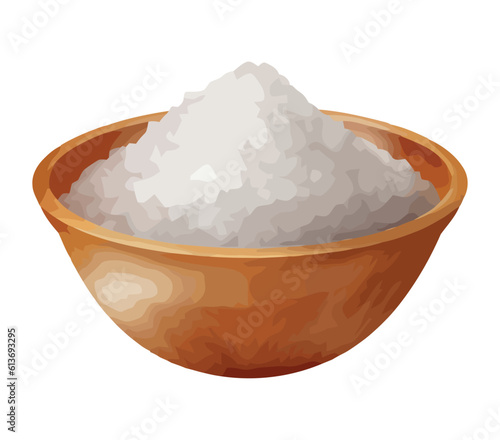 Organic basmati rice in wooden bowl heap