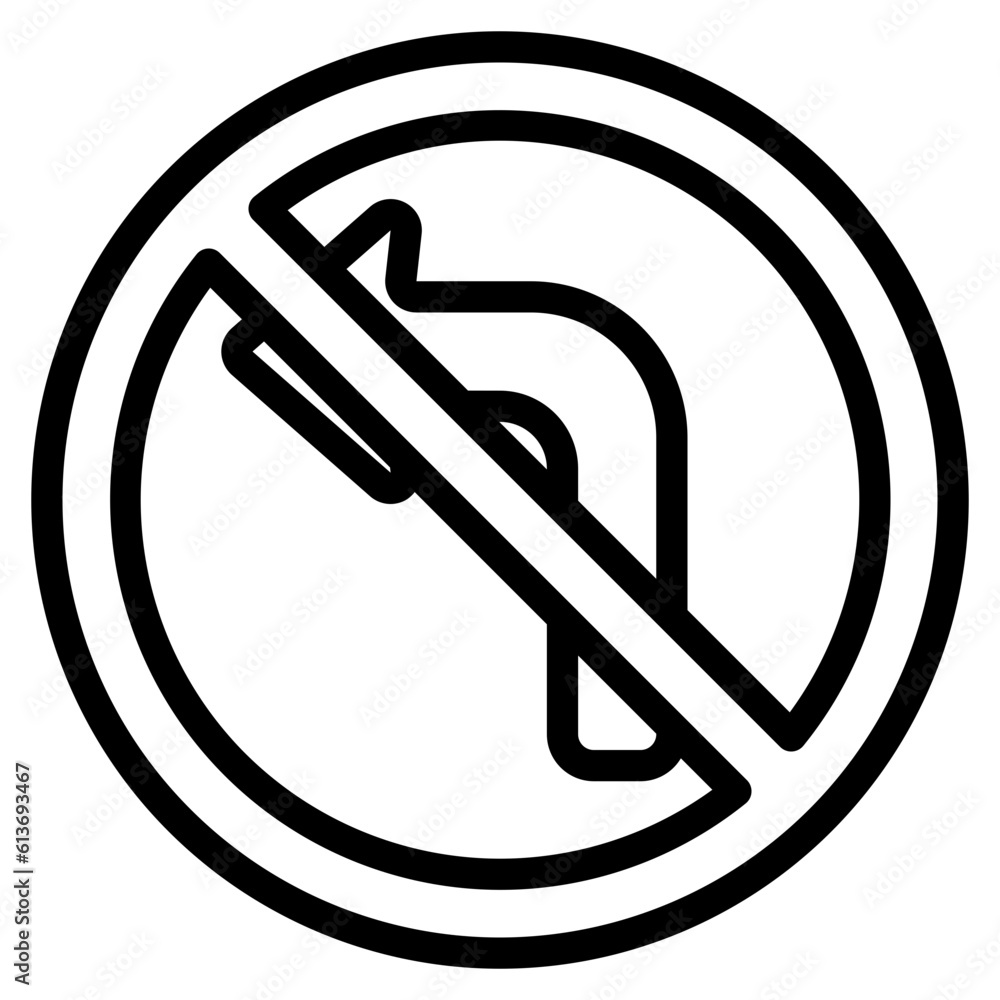 Turn left icon in line style, use for website mobile app presentation Turn left icon in line style, use for website mobile app presentation