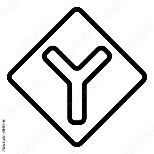 Y intersection icon in line style, use for website mobile app presentation