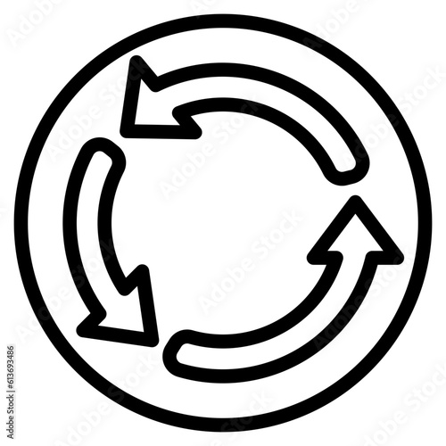 Roundabout icon in line style, use for website mobile app presentation