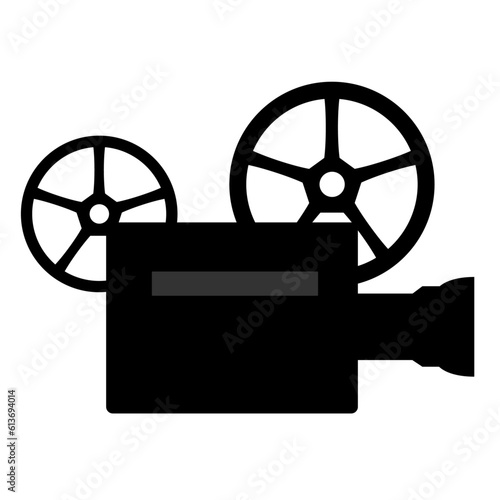 Old movie projector icon in vintage style,
빈티지풍의 오래된 영사기 아이콘 