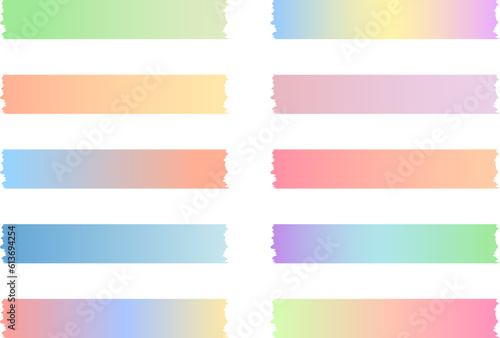 パステル調のカラフルなテープのベクター素材