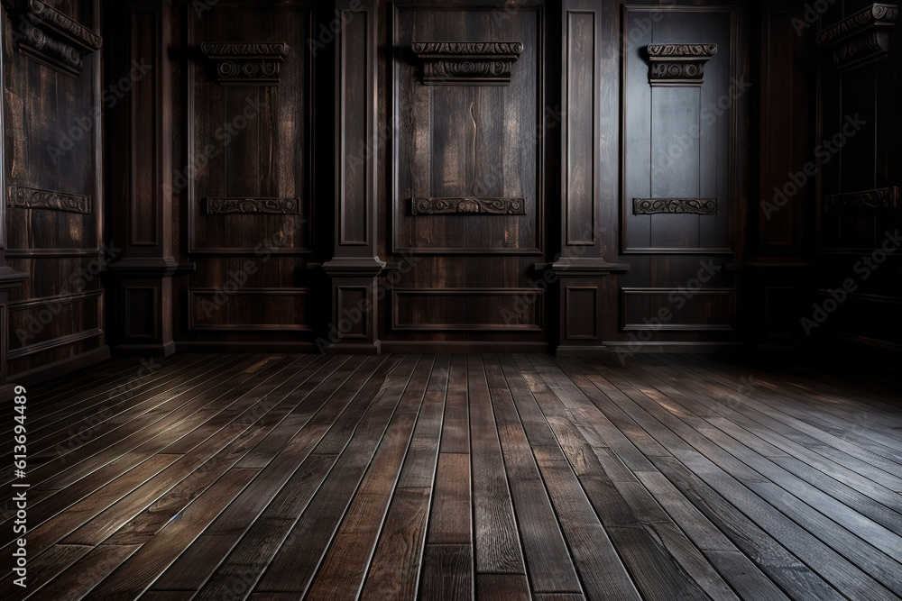 Empty room digital backdrop, generative ai Empty room digital backdrop, generative ai