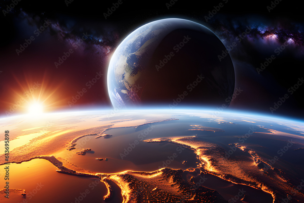 earth in space created using AI Generative Technology earth in space created using AI Generative Technology