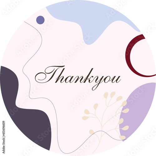 Thank you, vector cards set of lettering