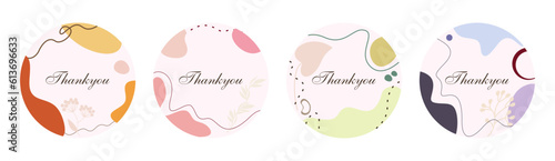 Thank you, vector cards set of lettering