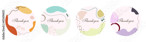 Thank you, vector cards set of lettering