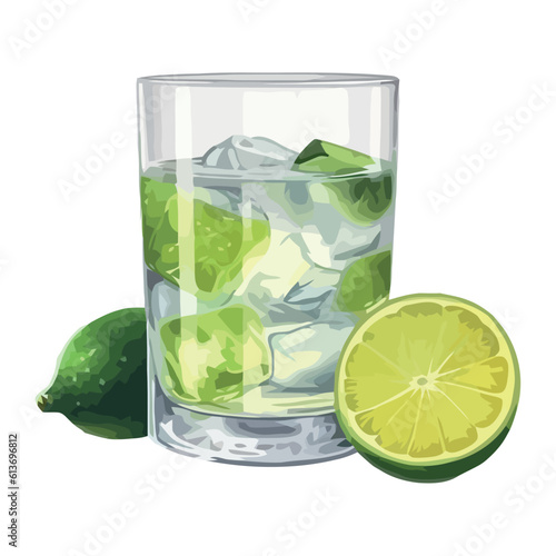 Refreshing mojito cocktail with citrus fruit and mint