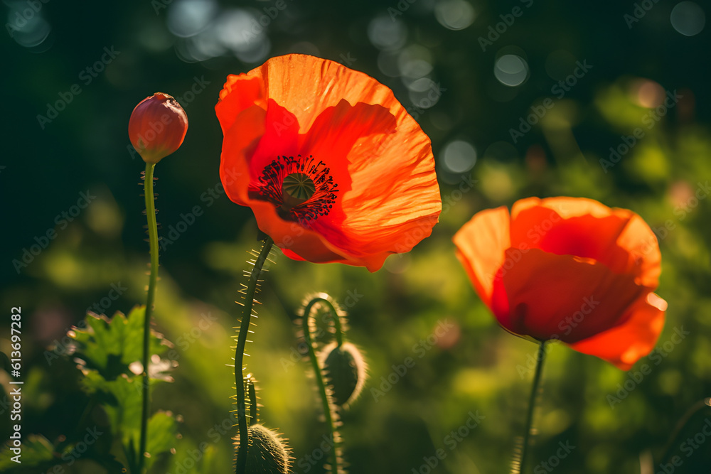 Fototapeta premium poppy flowers in the field