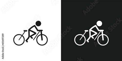 Cycling icon pictogram vector design. Stick figure man cyclist vector icon sign symbol pictogram