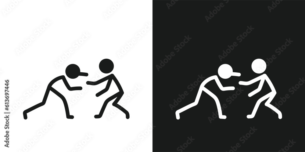 Wrestling icon pictogram vector design. Stick figure men wrestlers icon, wrestling vector icon sign symbol pictogram Wrestling icon pictogram vector design. Stick figure men wrestlers icon, wrestling vector icon sign symbol pictogram