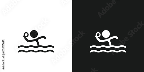 Water polo icon pictogram vector design. Stick figure man sport water polo player vector icon sign symbol pictogram. Water sports concept