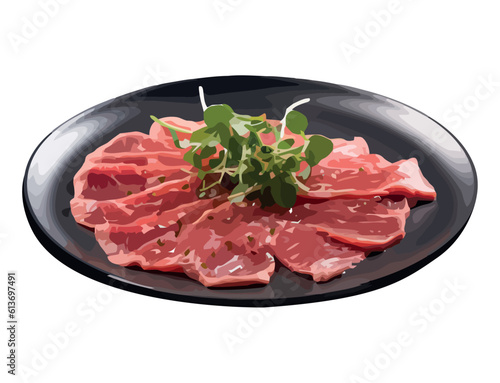 Freshly grilled sirloin steak on gourmet plate