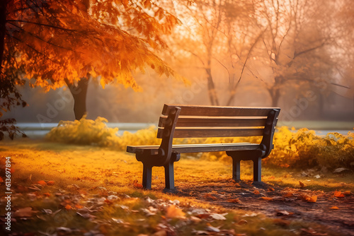 bench in autumn park